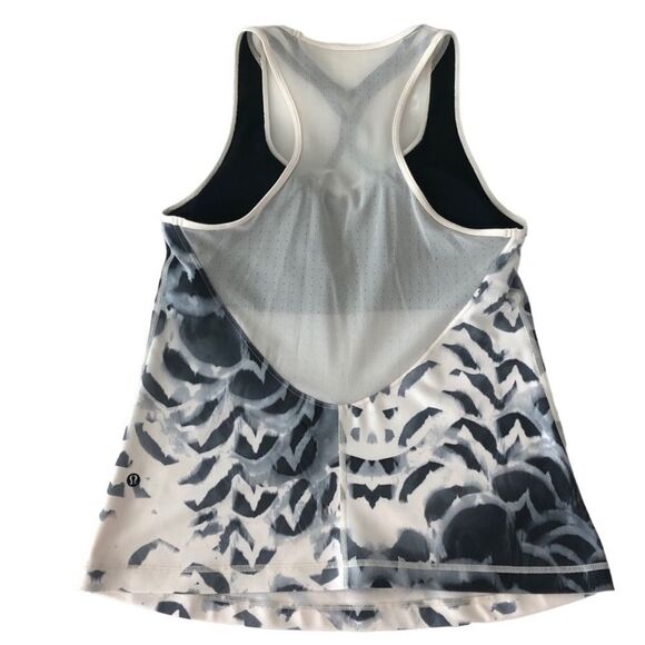 Lululemon Dance To Yoga Tank Pretty Plume Angel Wing Black / Black - Picture 9 of 16